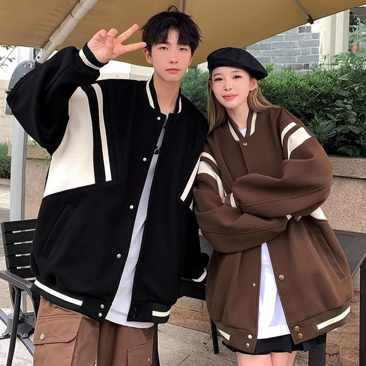 Uniforme de béisbol retro Chaqueta de tendencia estadounidense para hombres Chaqueta de vuelo de tendencia suelta para hombres y mujeres Moda de pareja