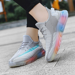 Women's Coconut Shoes with Jelly Rainbow Sole, Dad Shoes, New Model, Mesh Surface, Breathable Running Shoes, Anti-Slip Sports Shoes, One Piece Dropshipping