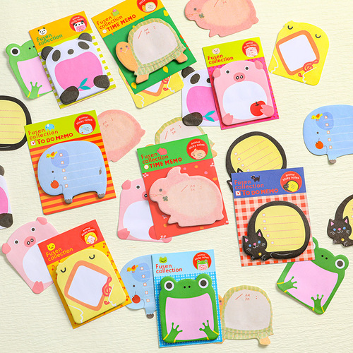 Korean stationery, animal shaped sticky notes, cute creative sticky notes, cartoon N times stickers for student gifts
