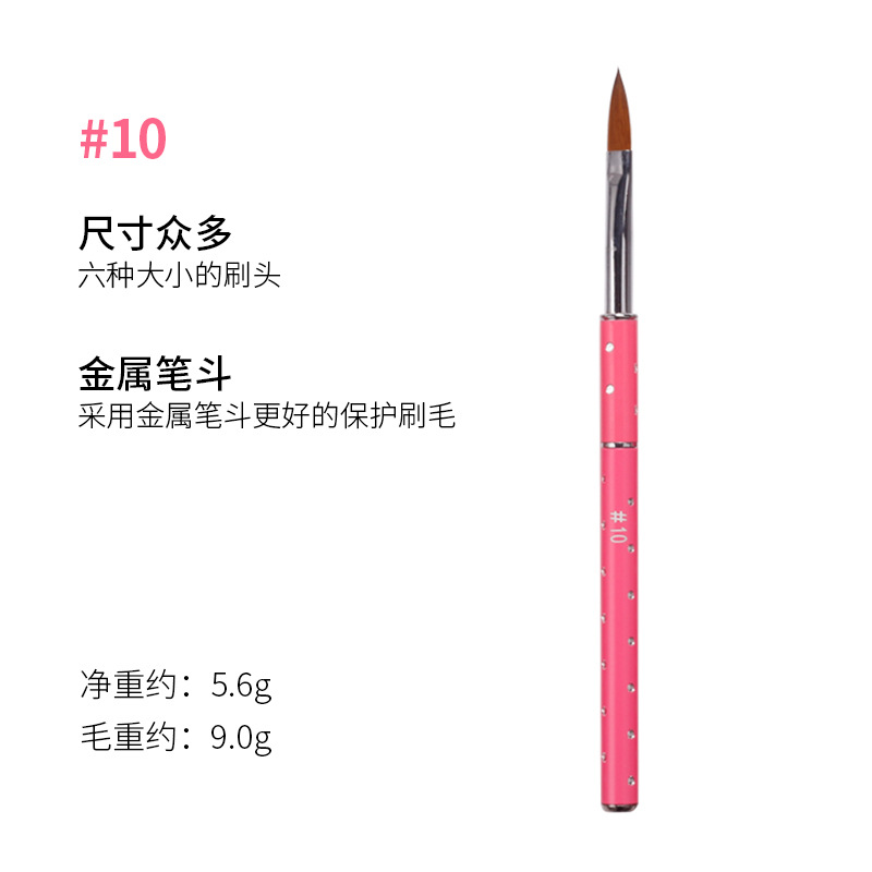 Suministro directo transfronterizo arte de uñas pluma de cristal tallada extensión de uñas pluma de cristal estrellado diamante titular de la pluma paquete único