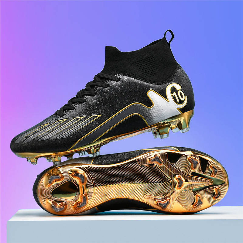 Men's High-top Artificial Turf Football Wholesale, Children's Gold-plated Long-studded Competition Training_vogvips.com