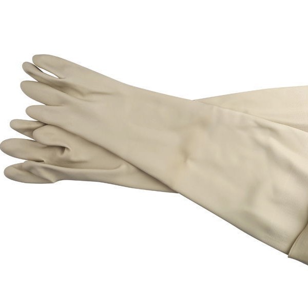 加长加厚66cm耐酸碱工业天然乳胶手套橡胶防化手套饭店洗碗厂用