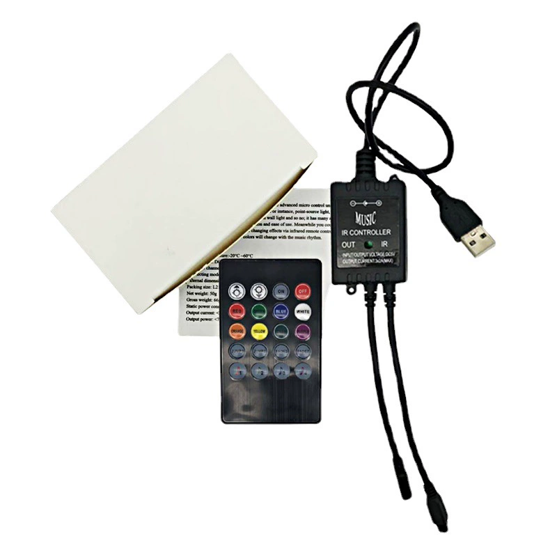 Music colorful controller, lamp, light strip, 20 keys, remote control, 5v