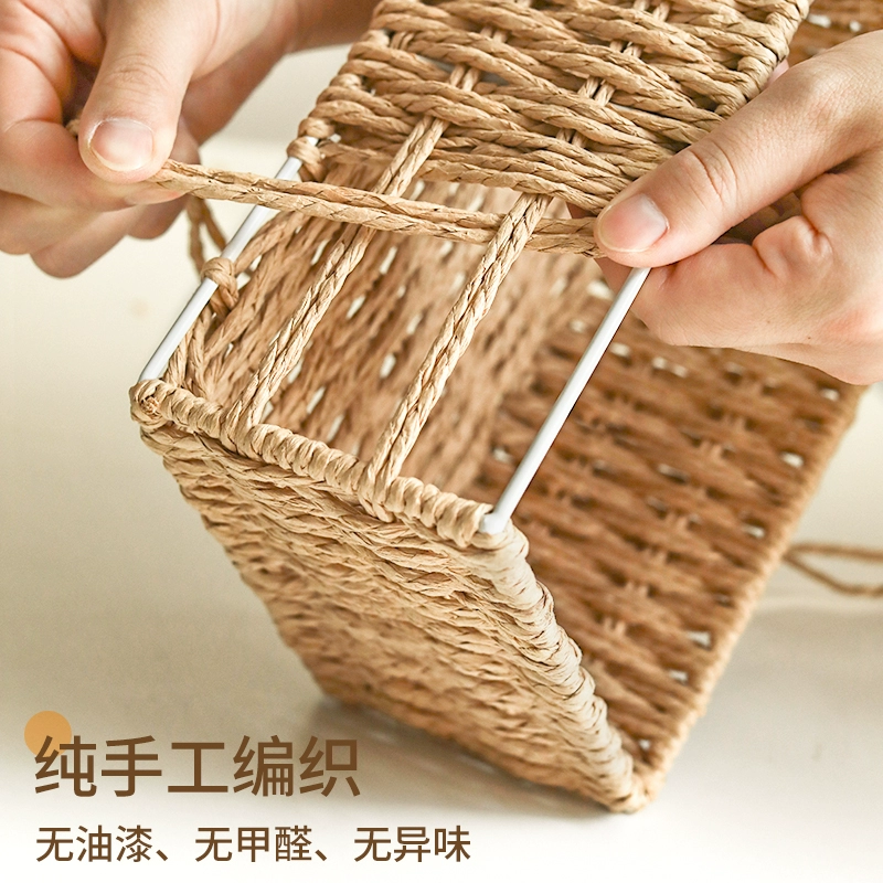 Плетёная коробка для хранения на столе, коробка для хранения, DIY