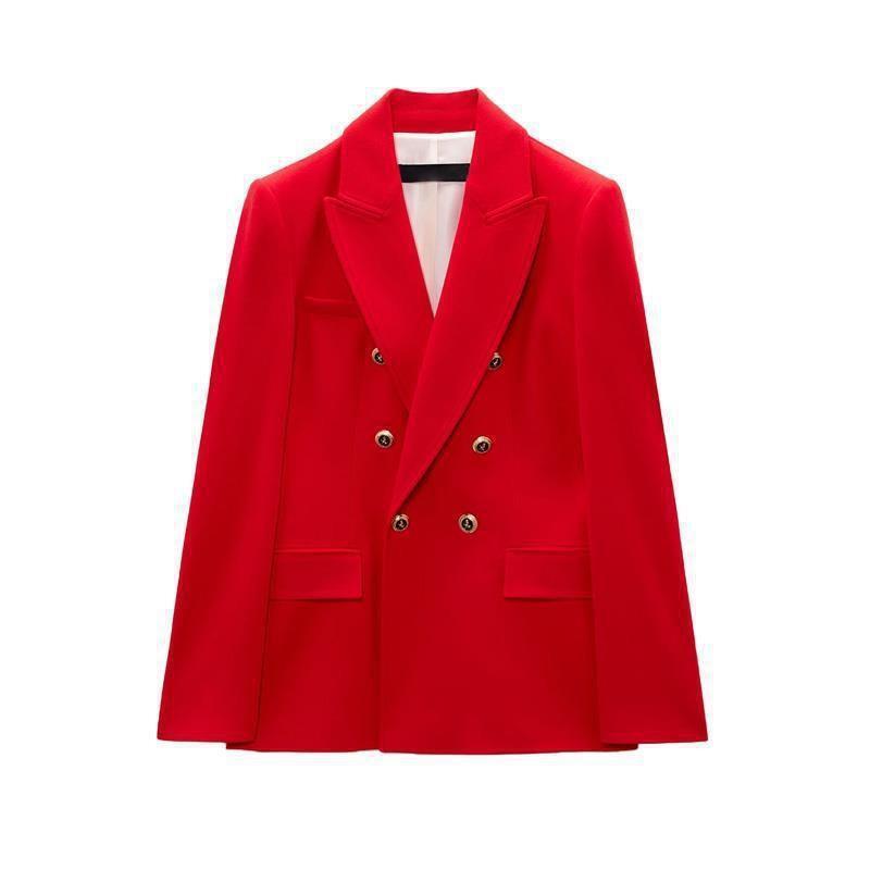 TAOP & ZA Spring New Long Sleeve Lapel Joker Casual Top Double Break Slim Suit Jacket Women's 2210646 TAOP & ZA Spring New Long Sleeve Lapel Joker Casual Top Double Break Slim Suit Jacket Women's 2210646