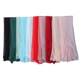 Factory wholesale super long tulle plain bridal dress gloves transparent sexy gloves