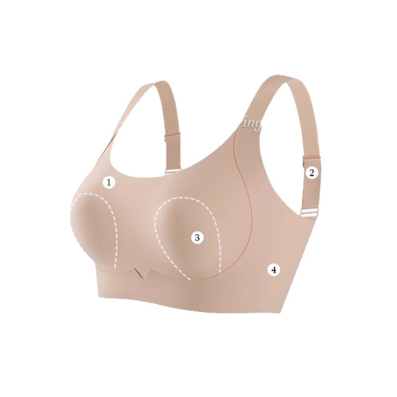 夏用女性用大きい胸小さめ下着、極薄リキッドファンデーション、シームレス美背中、副乳縮小、たるみ防止、痩身ブラ|undefined