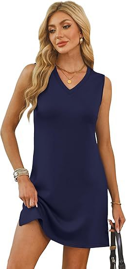 V-neck Sleeveless Solid Colour Skirt Set For Women Summer Style_voghion.com