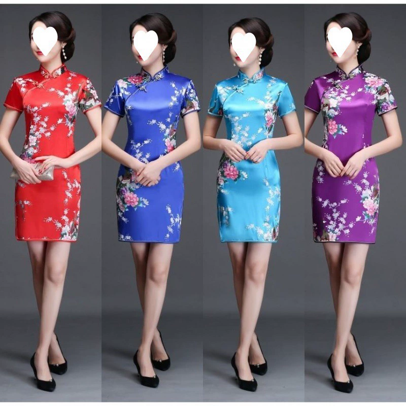 Короткое платье-чонсам больших размеров, летнее, улучшенное ретро, облегающее, для подиума, от производителя, оптом