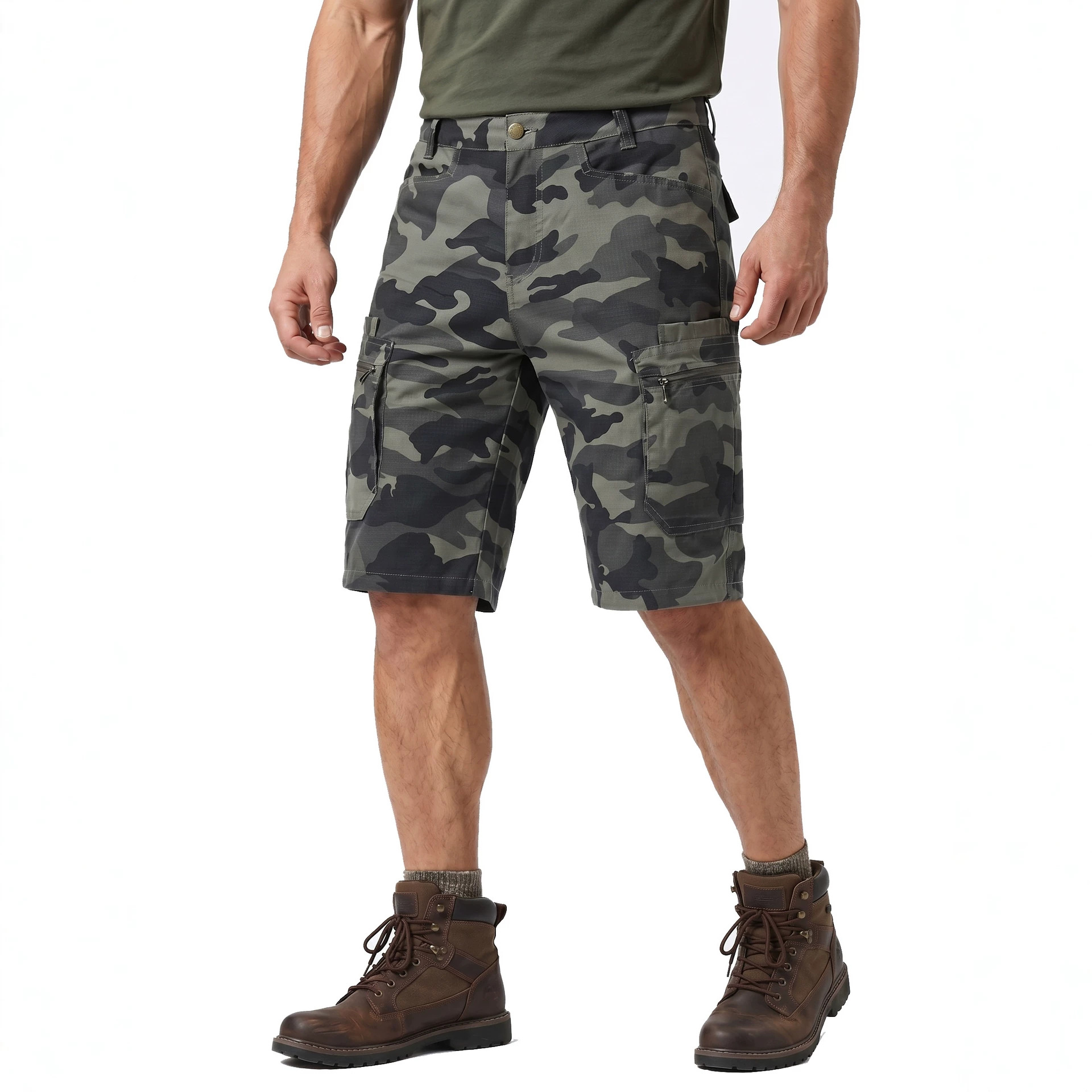 2026 Summer New Men's Shorts Cargo Shorts Large Size Camouflage Shorts Multi-Pocket Beach Shorts Amazon