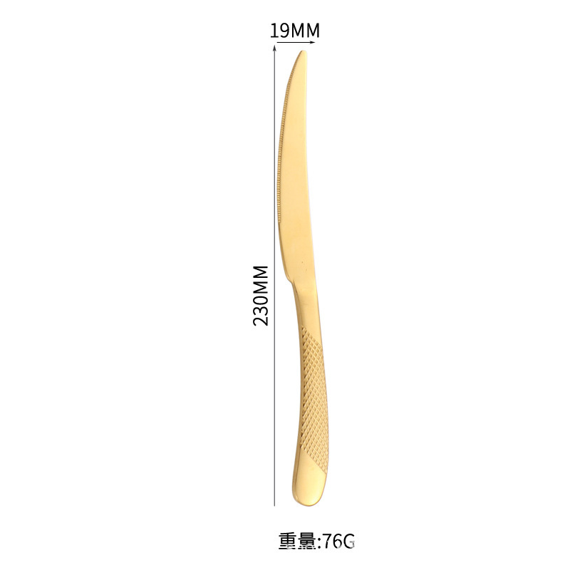 跨境亚马逊不锈钢星钻刀叉勺金色高档牛排刀餐刀甜品勺法式西餐具|undefined