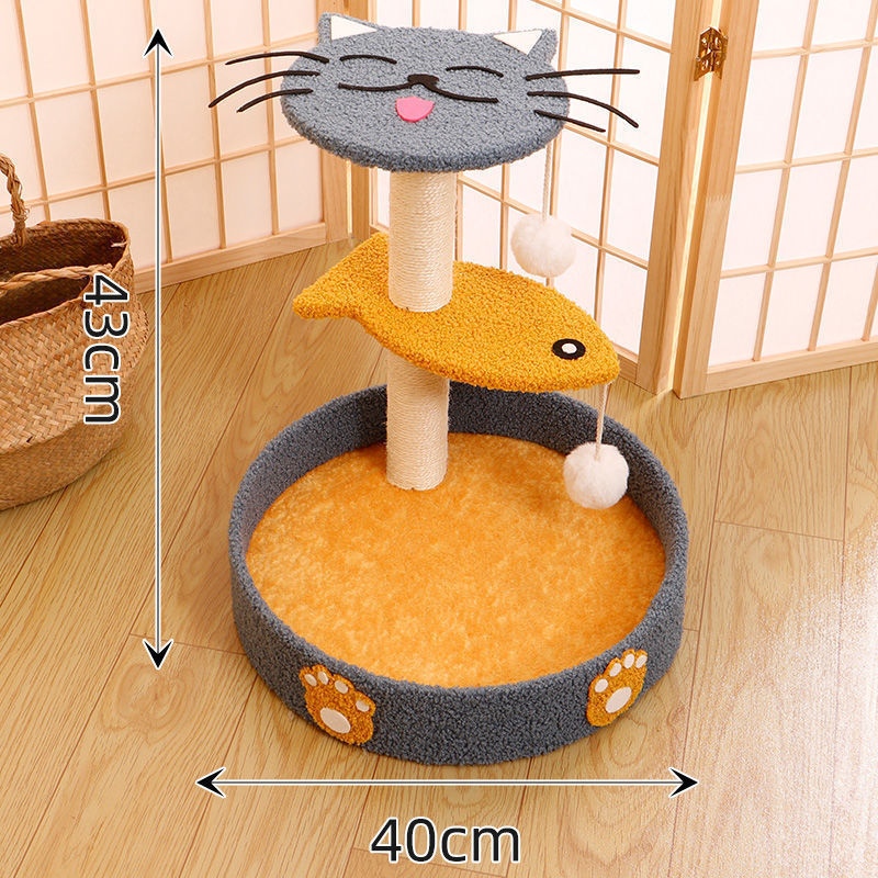 剑麻猫爬架实木猫抓柱树屋猫玩具猫抓板跳台猫咪窝猫架仙人掌四季|undefined