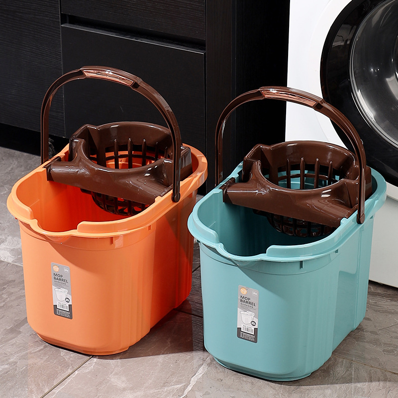 Extra Thick Mop Bucket for Home Use, Red Mop Bucket, Thickened Mop Bucket, Hand-Pressed Water Bucket, Cleaning Bucket, Mop Bucket for Commercial Use