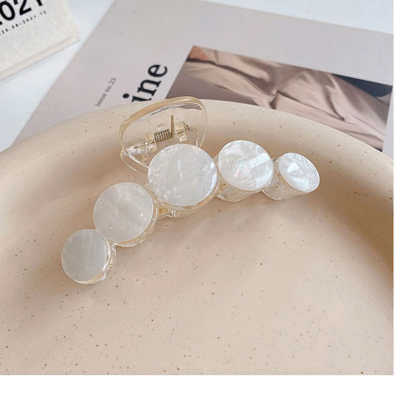 Round Barrettes Back Head Catch Summer Transparent Resin Hair Claw Clips display picture 2