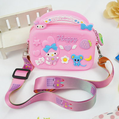 LOLO Sanrio Melody silica gel lovely children coin purse Rodent vanguard Decompression Storage Inclined shoulder bag