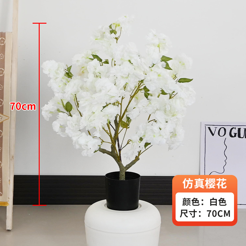 Simulación de árboles de cerezo en maceta decoración interior de ventanas de hotel paisajismo decoración de suelo diseño de boda árboles falsos flores simuladas