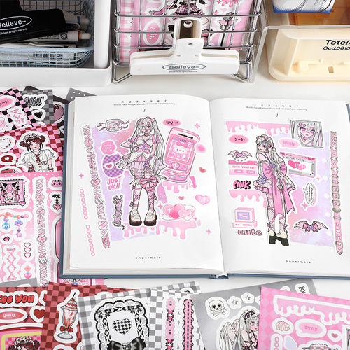 PaperMore stickers electronic music girl sweetheart leader cartoon cute girl DIY matching diary material stickers