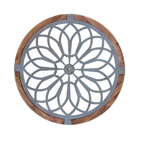 Round wall art wooden decorative wall medallion wall hanging pattern home furnishing decoration wholesale