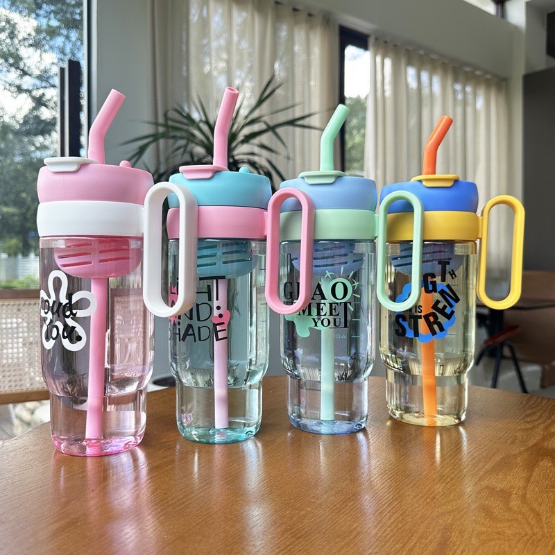 Himbedi Big Mac taza de agua de gran capacidad taza de paja de aluminio nueva taza de plástico de alta calidad de la oficina de chicas