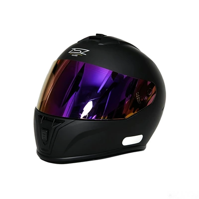 all seasons, safety helmet for riding, Motosiklet kaskı (dəbilqə) - matte-black-iridescent-mirror-s-55-56