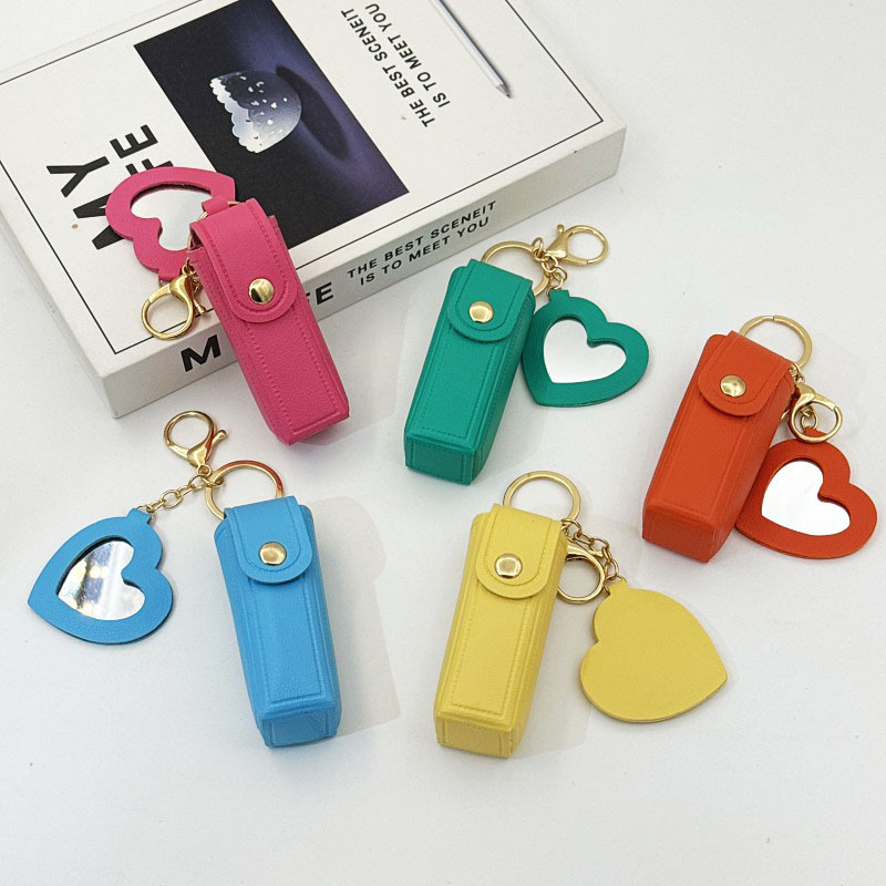 Ins Lipstick Keychain Storage Bag Portable Mini Wholesale Metal Key Accessories Macaron Ins Lipstick Keychain Storage Bag Portable Mini Wholesale Metal Key Accessories Macaron