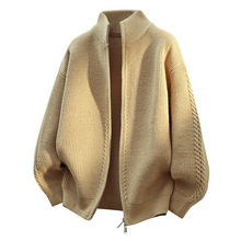 代理加盟 一件代發2025年秋季時尚立領毛衣開衫男裝大碼針織衫男