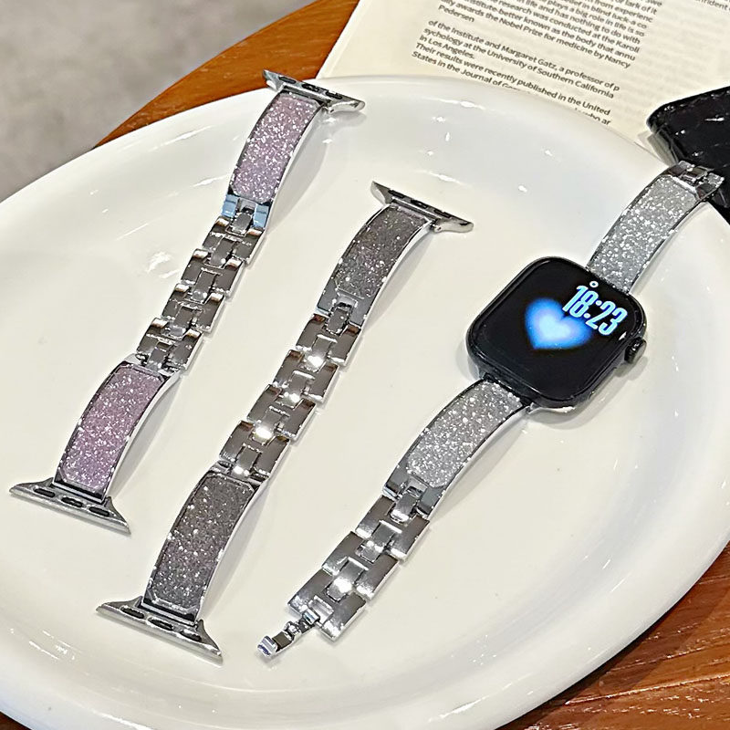 Suitable for Apple Watch S11 Watch Strap, Flash Diamond Metal Bracelet, Apple Watch S10/9 Women's Watch Strap