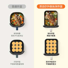 适用苏泊尔空气炸锅家用全自动可视5L控时控温免翻面空气炸锅KJ50