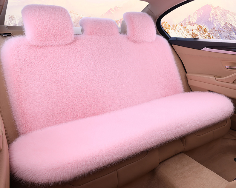 Fur and leather integrated seat cushion, short-pile car seat cover for autumn and winter, fox fur seat cushion, complete set of seat cushions, winter fur cushion
