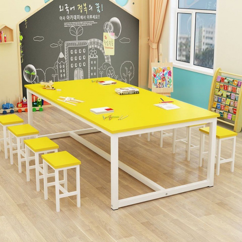 Painting Table Kindergarten Art Training Kidsren's Desk Chair Cram School Colorful Table Studio Handmade Tutoring Class