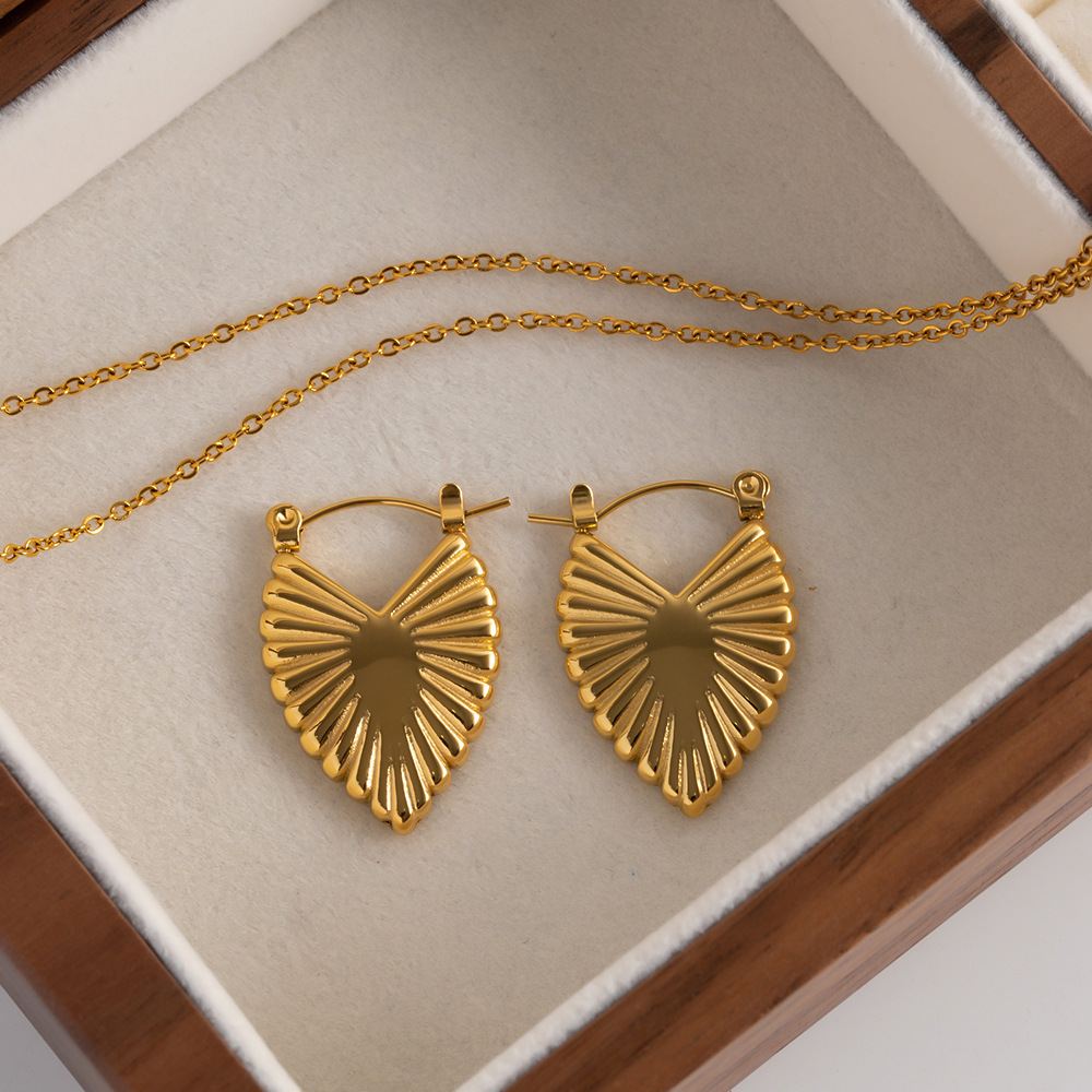 Fashion Heart Shape Stainless Steel Plating Earrings 1 Pair