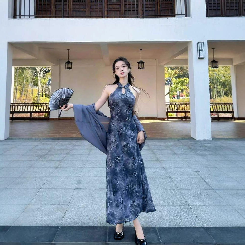 2025 Xia Xin Chinese Style National Style Slim Cheongsam dress Cardigan Jacket Two-Piece Set