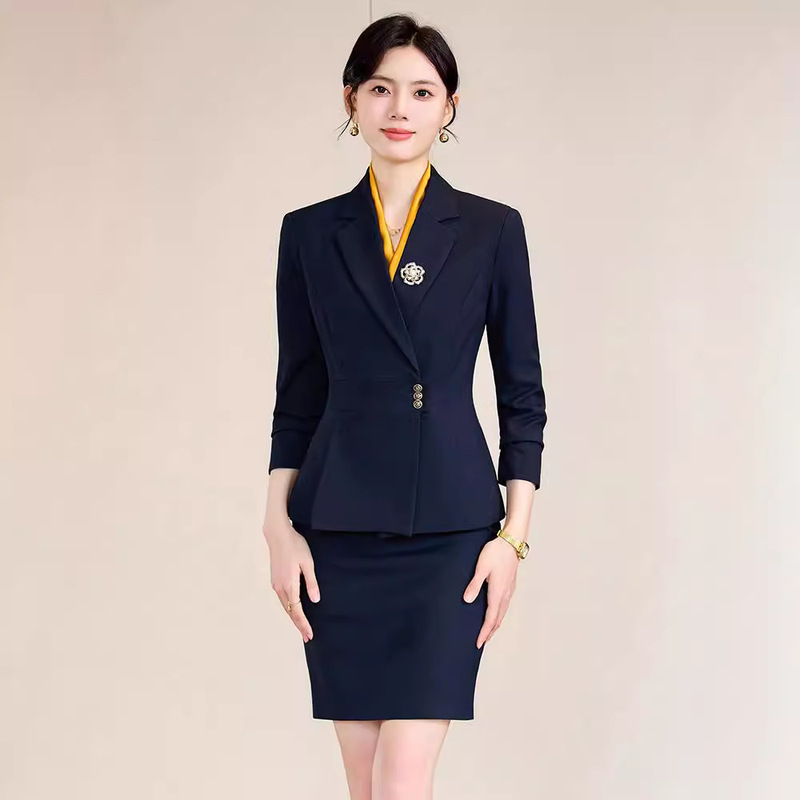 Manufacturer's Autumn and Winter Fashion High-End Front Desk Jewelry Store Gold Store Work Clothes New High-End Professional Suit for Women