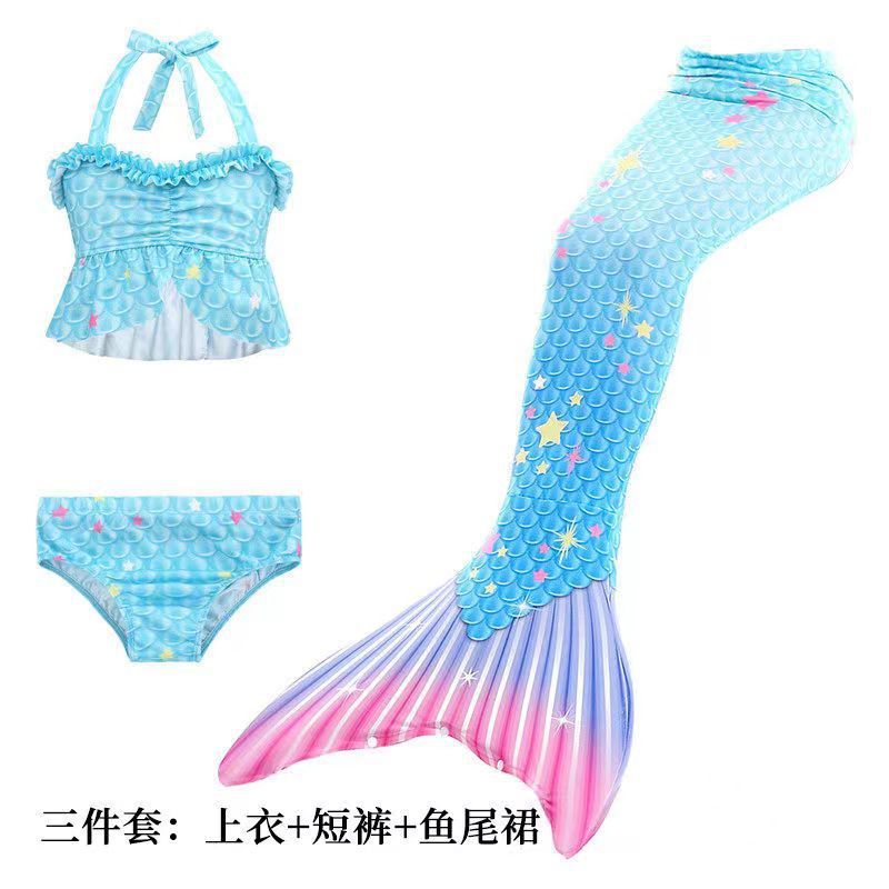 Niños sirena de cola set femenino de verano bebé trajes de baño niña pequeña falda de princesa 2023 nuevo
