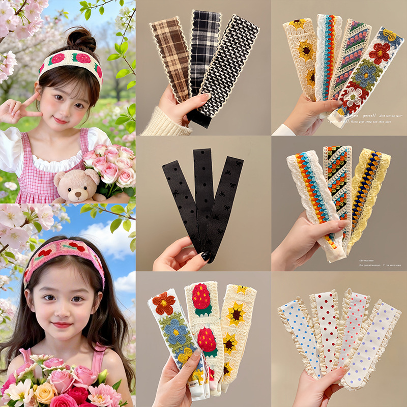 Children's hair clip with magic tape, cute cartoon bangs clip for girls, non-tightening versatile headband hair clip