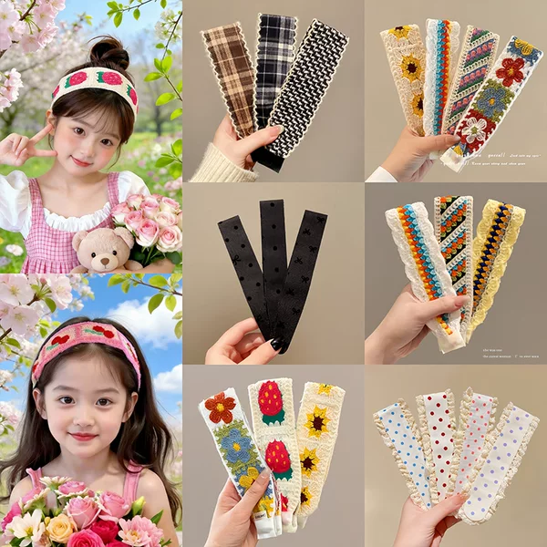 Children's hair clip with magic tape, cute cartoon bangs clip for girls, non-tightening versatile headband hair clip