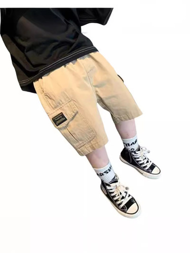 Boys 'working quarter pants 2024 summer new style loose western-style children's shorts summer casual pants for baby's knees