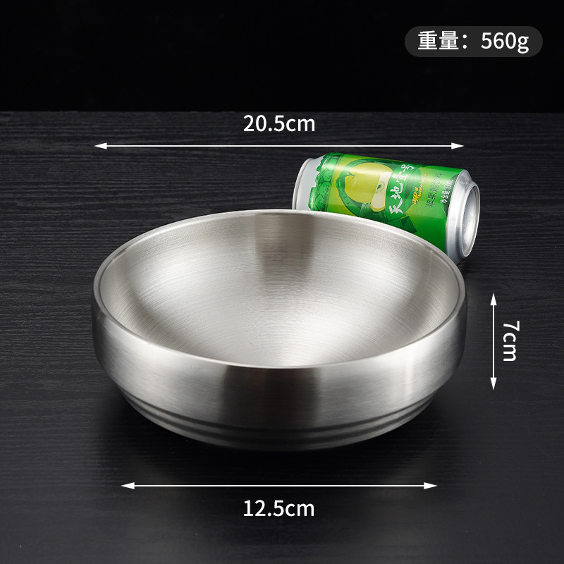 韓国冷麺ボウル、金色のステンレス製インスタントラーメンボウル、ラーメンボウル、二層韓国ビビンバボウル、大きなスープボウル、スクリューヌードルボウル|undefined