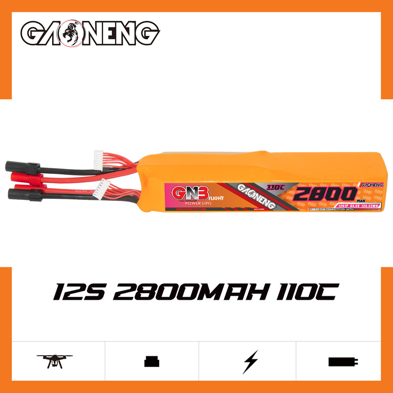 GNB High Energy 2800mAh 12S 44.4V 110C IS Suitable for 500-600 Grade EleCtriC HeliCopter Lithium Battery