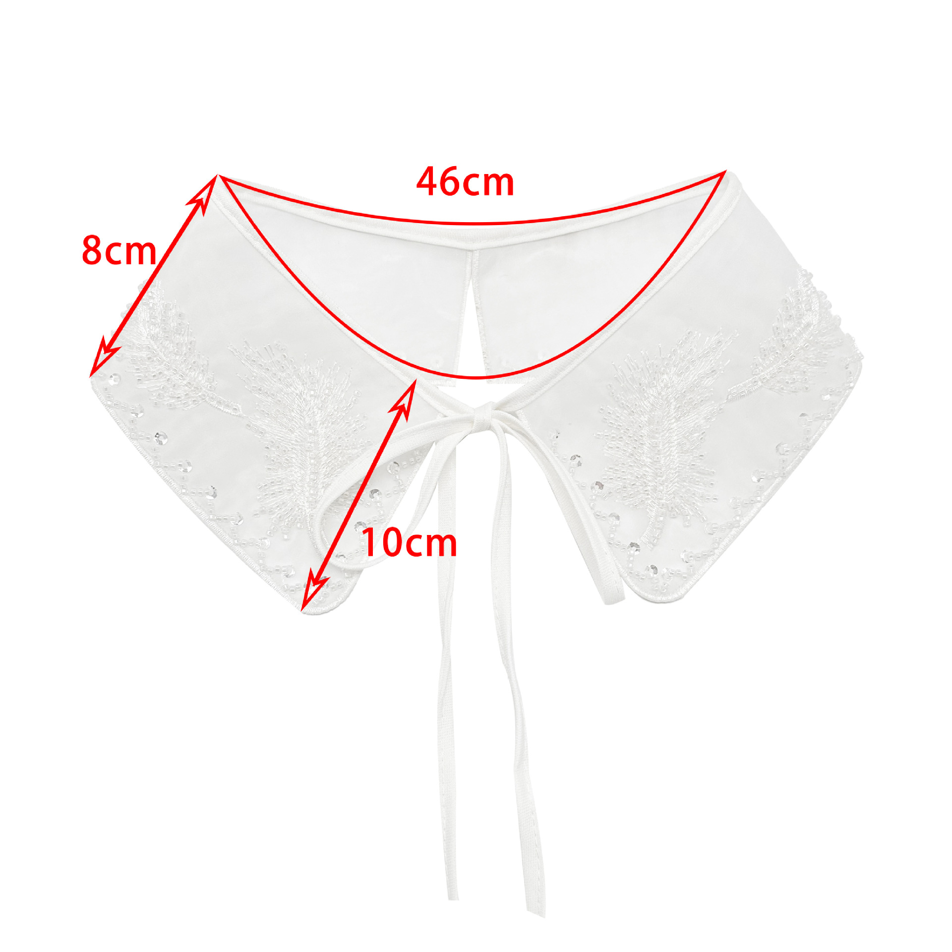 Oganza bordado cuello de clavos de cuentas falso para niños con vestido de camisa de decoración de cuello de hombro de pequeño hombro multifuncional