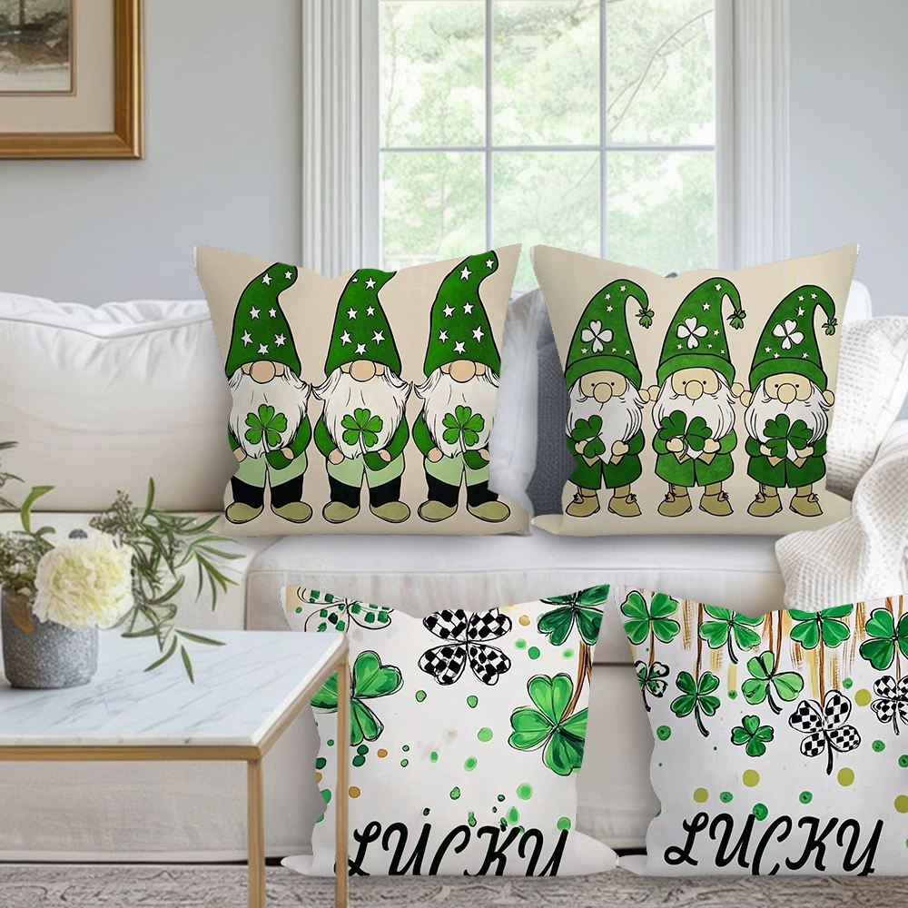 Кросс-бордэр INS Fashion Festival Peach Skin Velvet Decorative Pillowcase Home Sofa Lucky Letter Dwarf Print Pillow