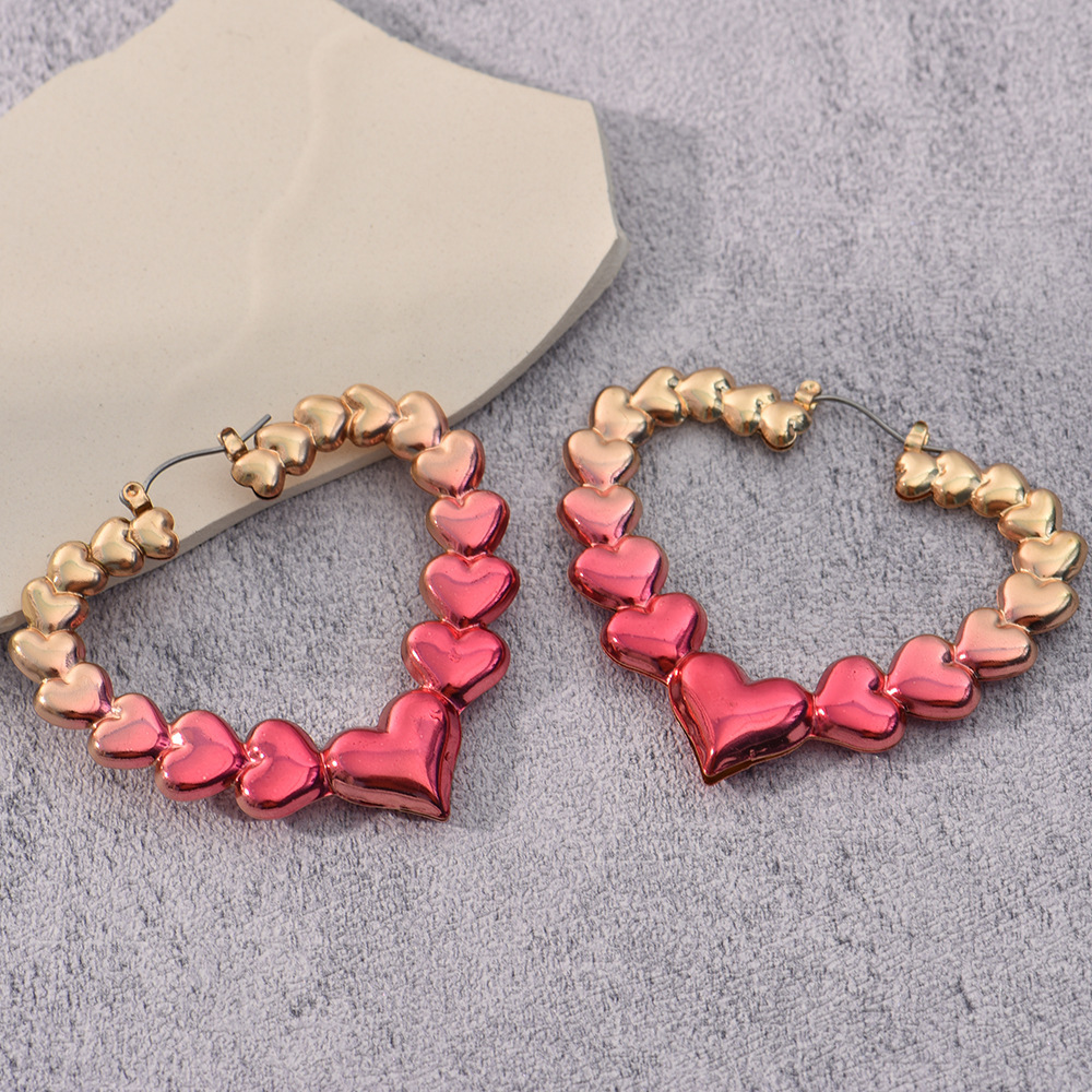1 Pair Simple Style Color Block Plating Alloy Gold Plated Earrings display picture 4
