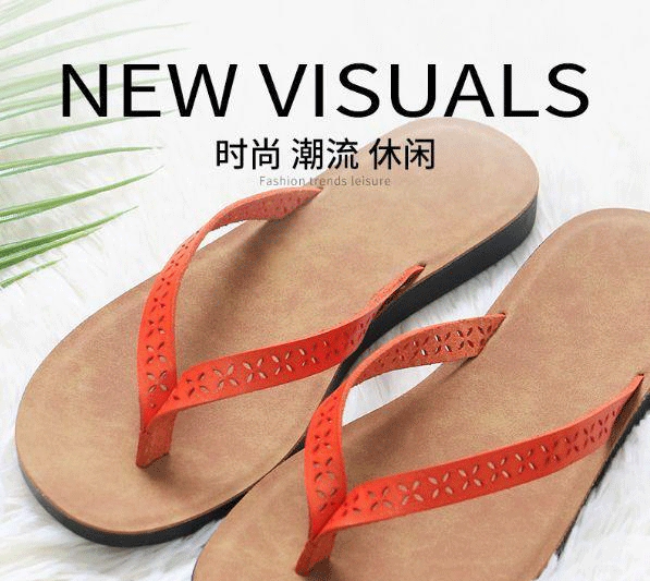 Dép lê nữ quai ngang đế bệt thoáng khí phong cách Hàn Quốc đi ngoài trời mùa hè — Màu cam, Màu vàng chi tiết 2