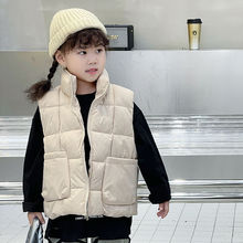 秋冬新款儿童羽绒棉马甲加厚立领男女童装棉服宝甲背心中大童