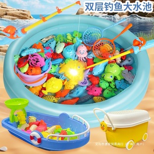 Fishing Toys Kidsren's Magnetic Water Boat Baby Early Education Educational Kidsren's Bath Sensor Fishing Pool 1-3-6 Years Old