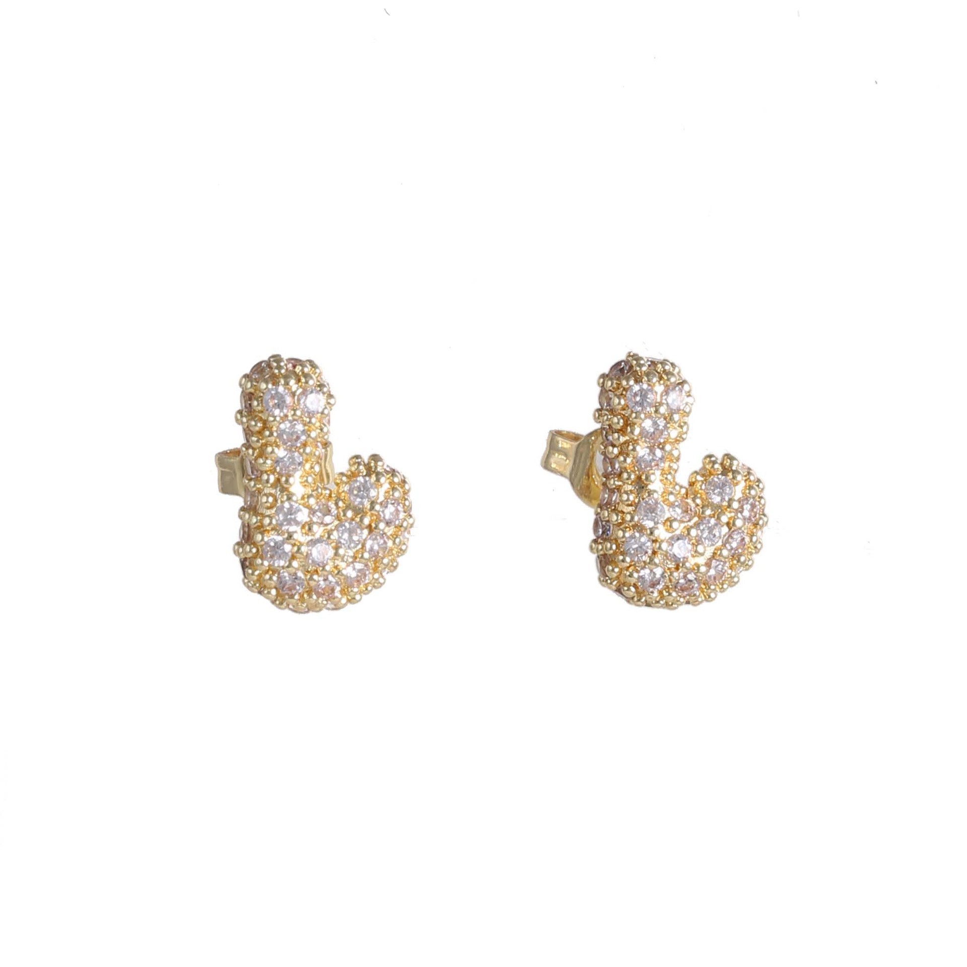6g Weight Copper Ear Needle Material Ear Studs Classification 1 Pair Quantity Daily Occasion Copper Material Letter Pattern All Seasons Season Women's Gender Plating Design Classic Style Style 1 Pair Classic Style Letter Plating Copper Ear Studs 17