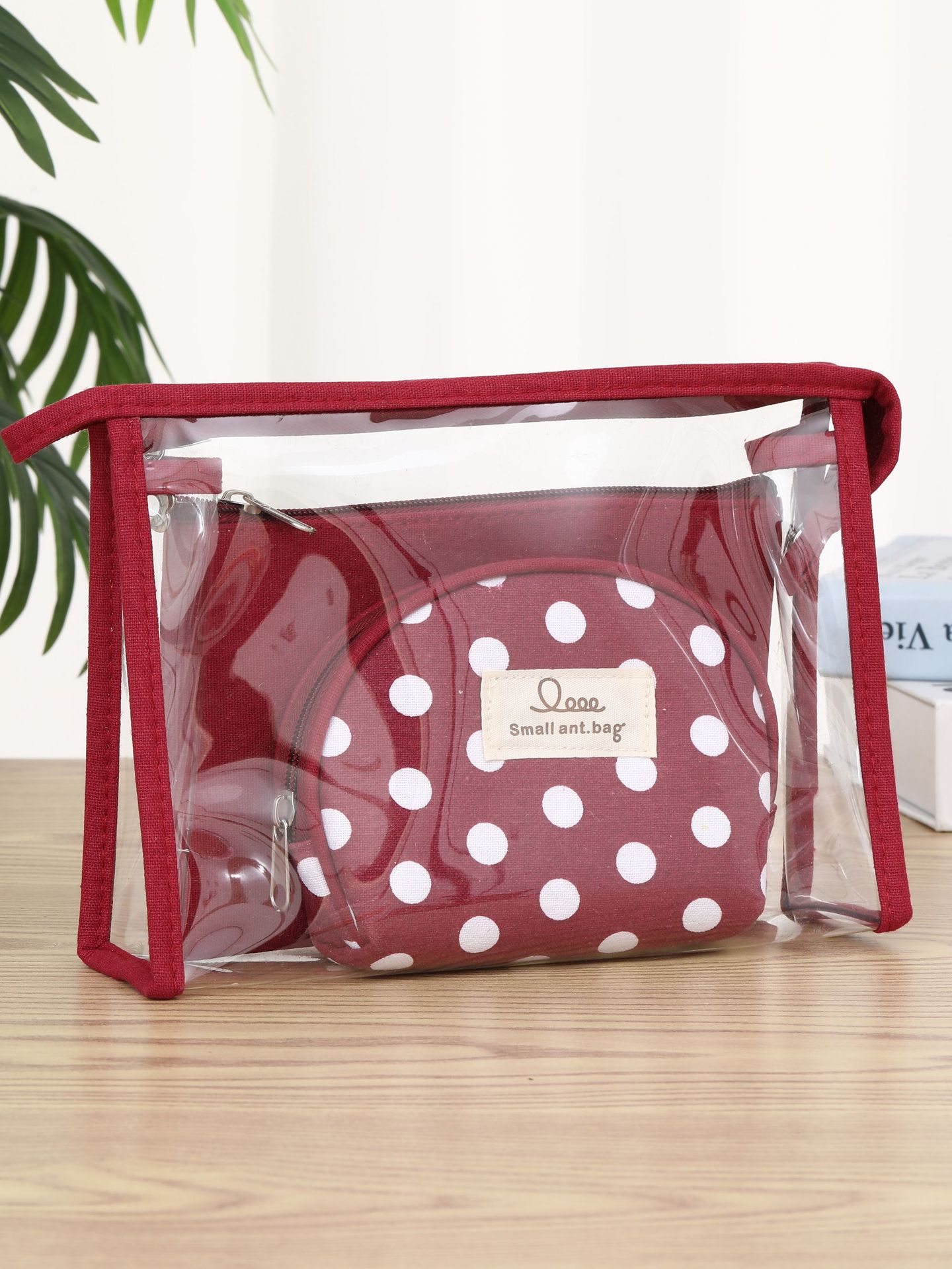 Bolsa de maquillaje transparente de PVC al por mayor tres piezas de viaje bolsa de lavado mujer al aire libre bolsa de almacenamiento impermeable de gran capacidad image 6