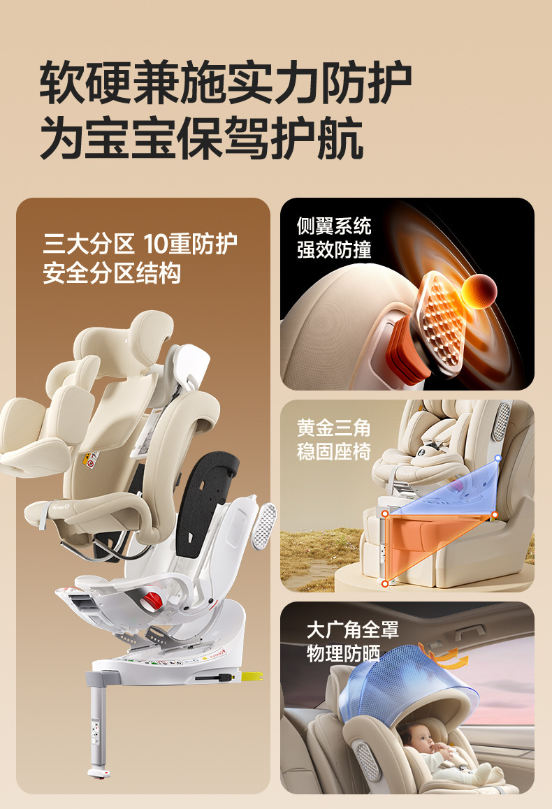 Child safety seat for cars, suitable for babies aged 0-12 years, 360-degree rotating simple seat, universal model for infants