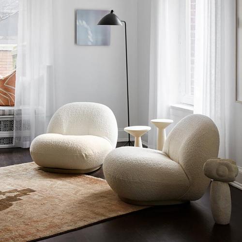 Nordic light luxury Internet celebrity style lazy sofa home living room balcony casual style lamb velvet single sofa chair