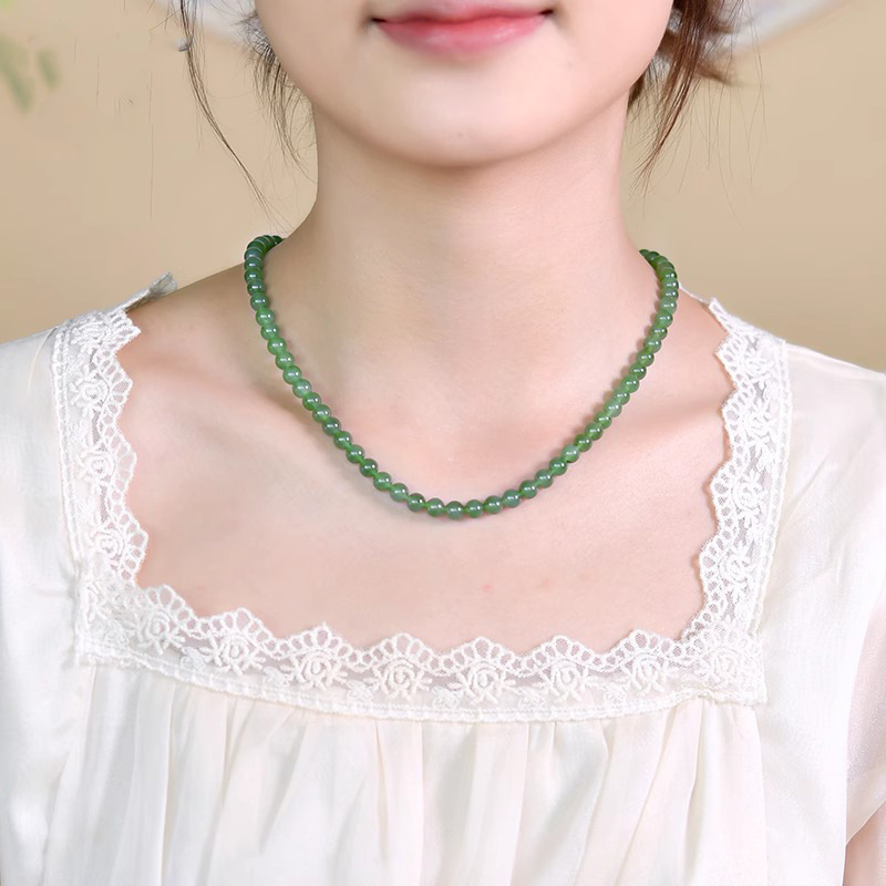 お母さんへの天然アベンチュリンネックレス、グリーンラブラドライト鎖骨チェーンペンダント、ガールフレンドへのジュエリーペンダントネックレス|undefined